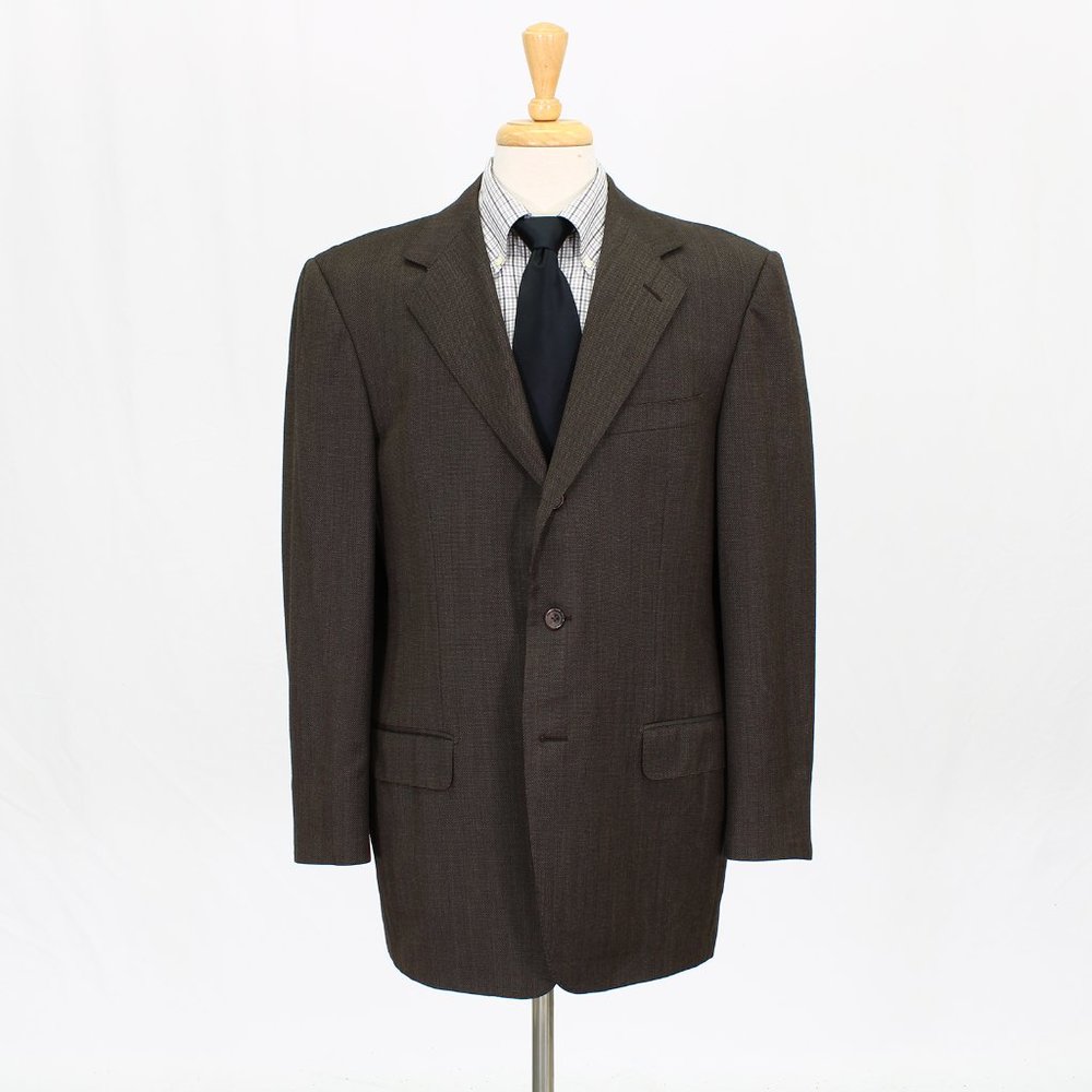 Ermenegildo Zegna 44R Brown Solid 3-Button Sport Coat Blazer Jacket O585